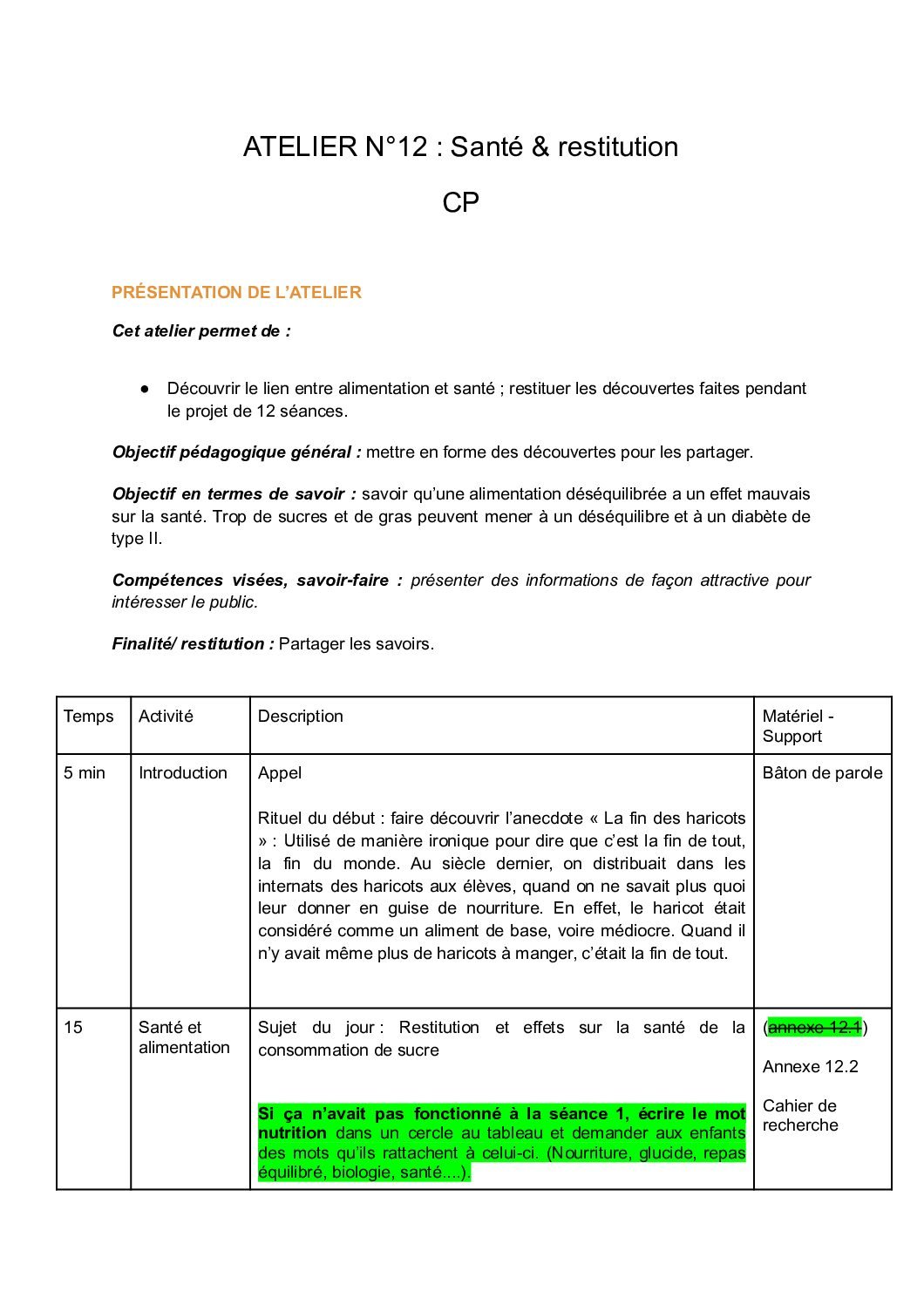 Ressource N°12 : « Santé et restitution »?>