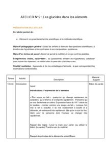 Ressource N°2 : « Les glucides et emballages alimentaires »