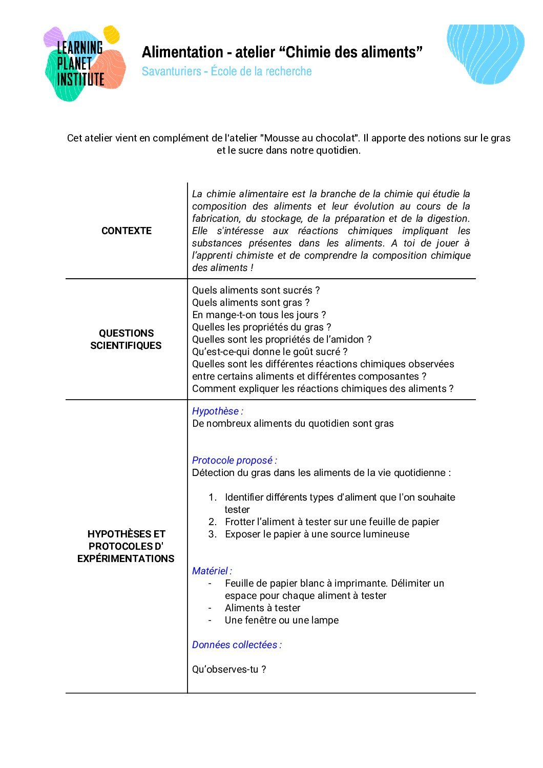 Ressource : « Chimie des aliments »?>