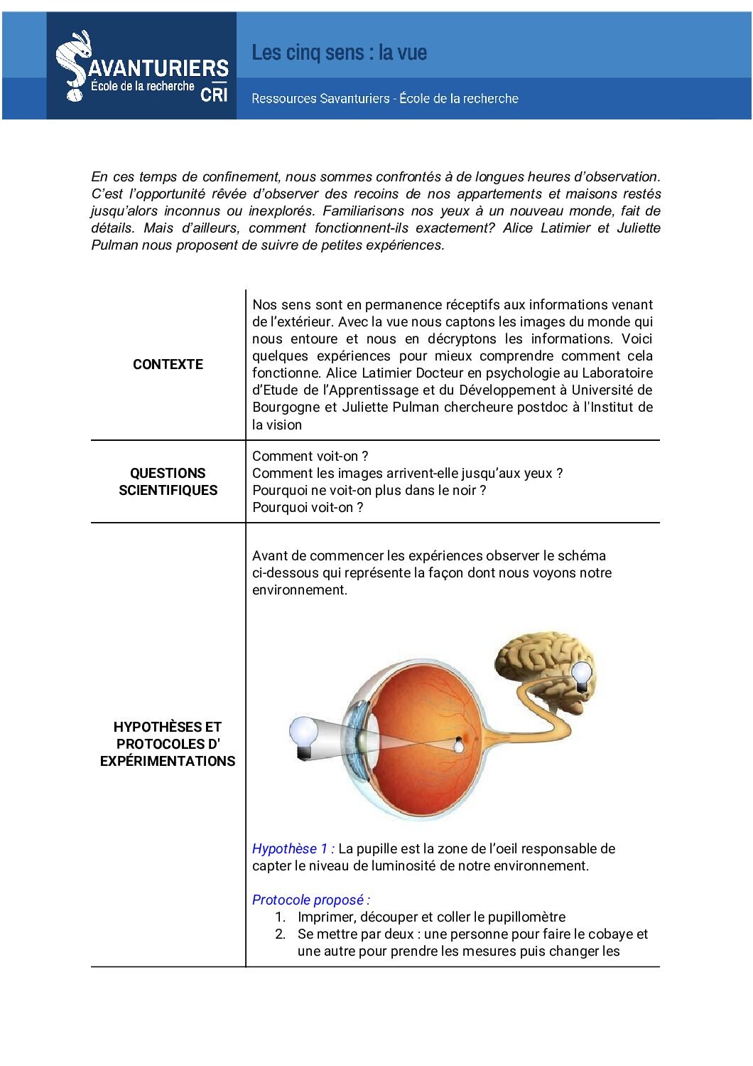 Ressource : « L’oeil »?>