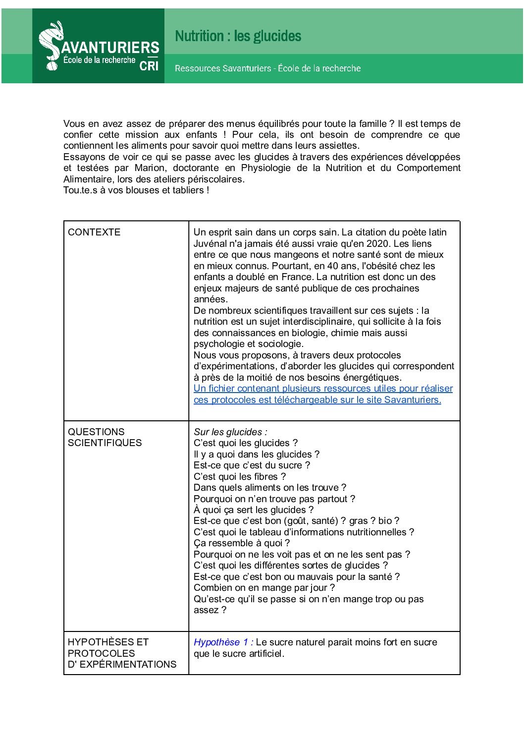 Ressource : « Perception du sucre »?>