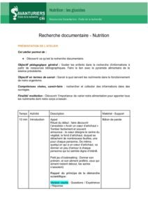 Ressource : « Recherche documentaire, nutrition »