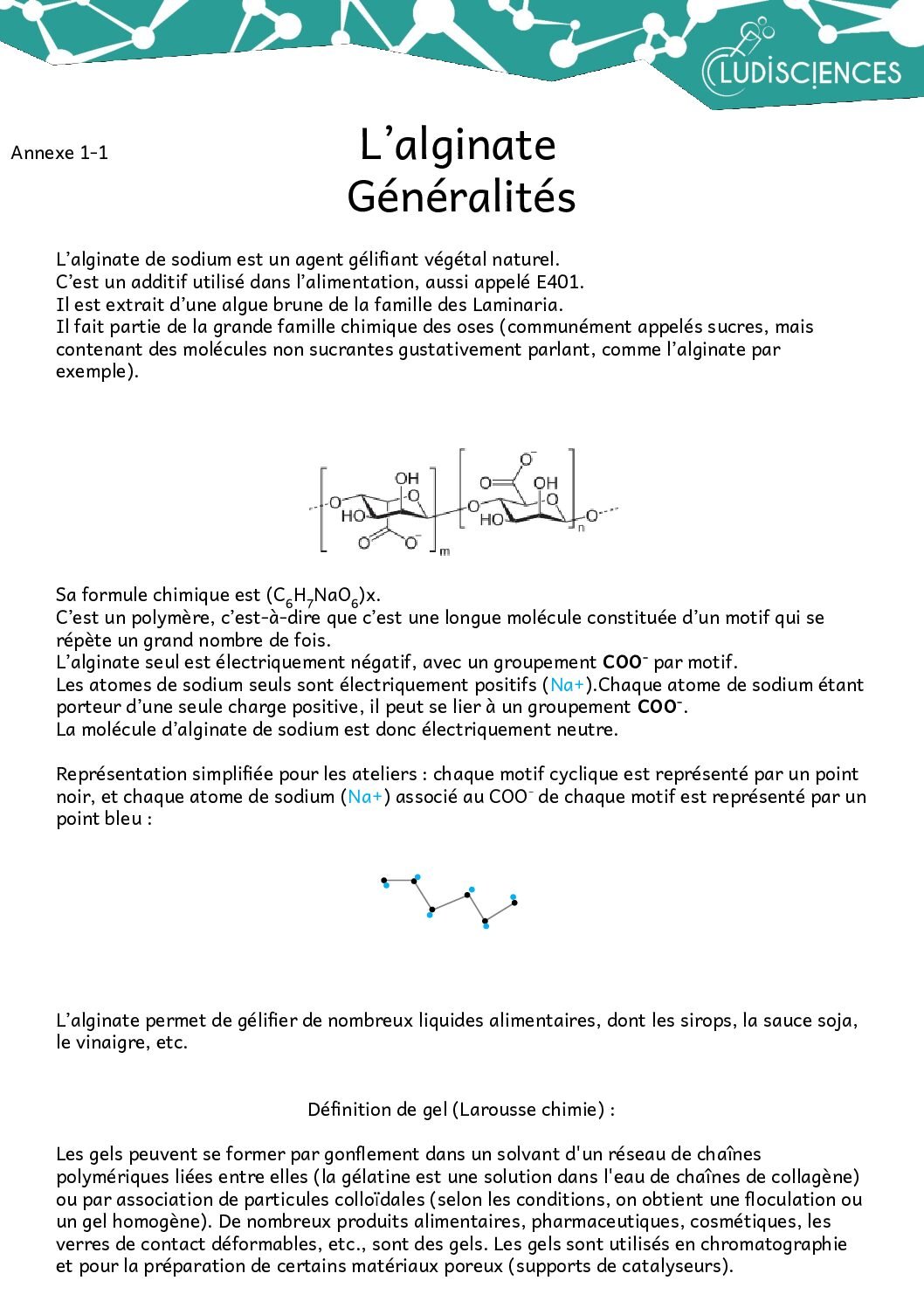 Support : « Cuisine moléculaire » (alginate)?>